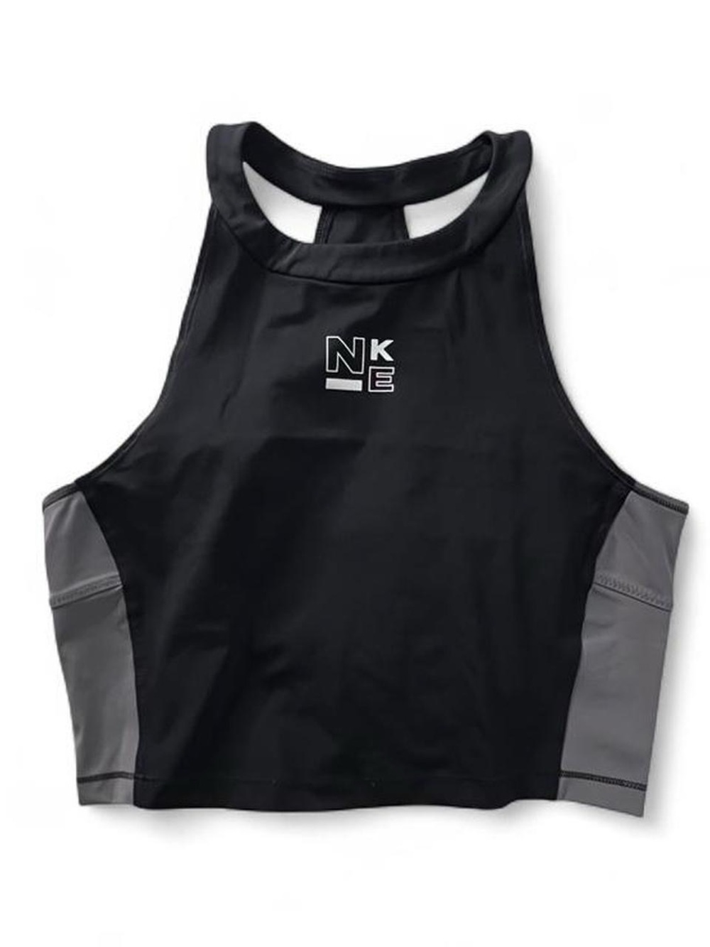 Nike Women’s Cropped Racerback Tank Black Grey Size M